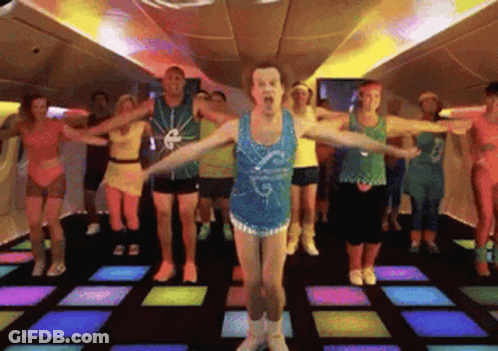 Group Dancing With Man In Blue Tank Top GIF