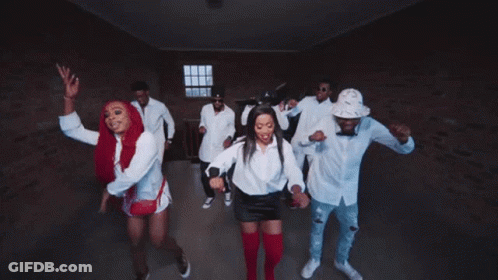 Group Dancing Woman With Bunny Ears GIF