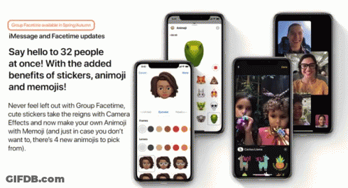 Group Facetime Is Available In Spring Autumn With The Added Benefits Of Stickers Animaji And Memojis GIF