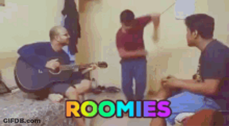 Group Friends Jamming Its Free Real Estate Roommates GIF
