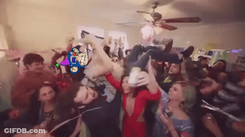 Group Having Party With Sign Saying The Cup GIF