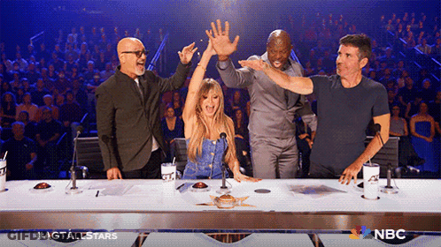 Group High Five With NBC Logo GIF