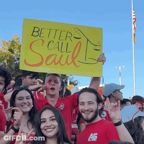 Group Holding Better Call Saul Sign GIF