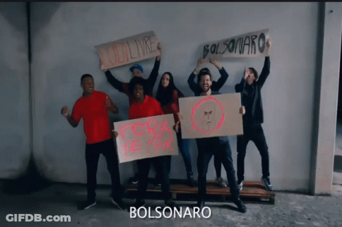 Group Holding Bolsonaro Signs GIF