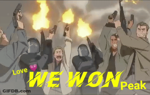 Group Holding Guns Saying We Won Peak GIF