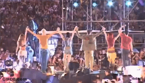 Group Holding Hands On Stage With RBD.NR.F GIF