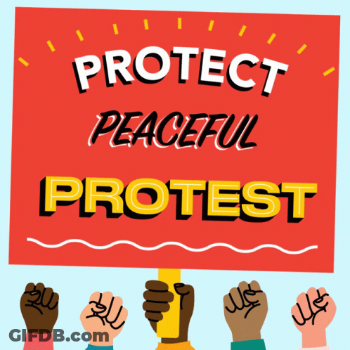 Group Holding Protect Peaceful Protest Sign GIF