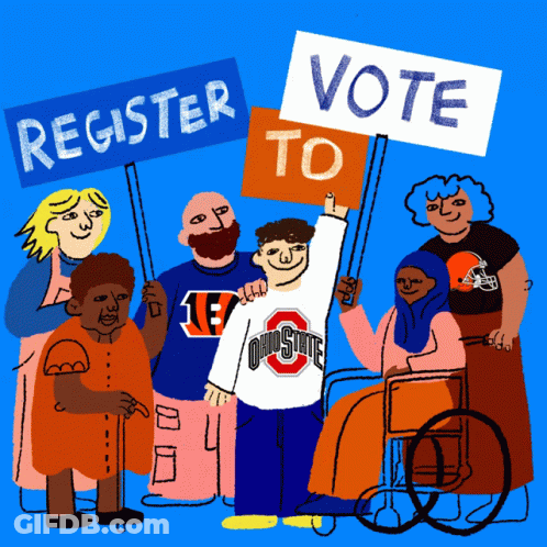 Group Holding Register And Vote Signs GIF