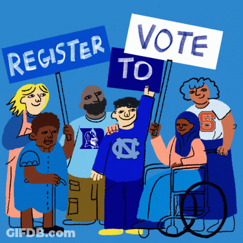 Group Holding Register And Vote Signs GIF