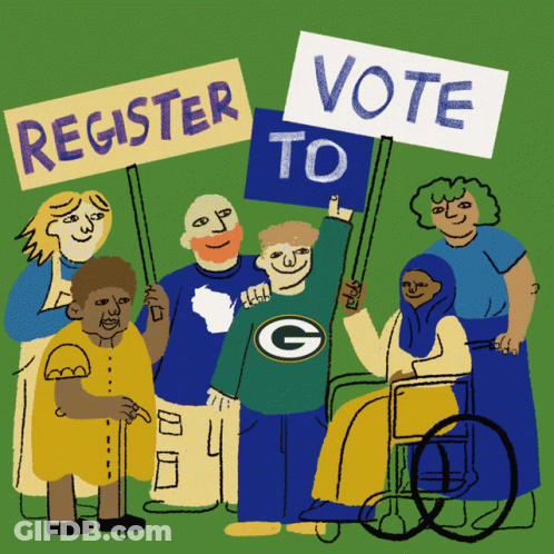Group Holding Register And Vote Signs GIF