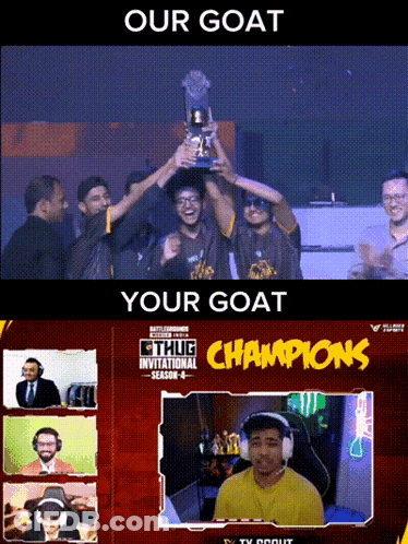 Group Holding Trophy Our Goat Your Goat Champions GIF