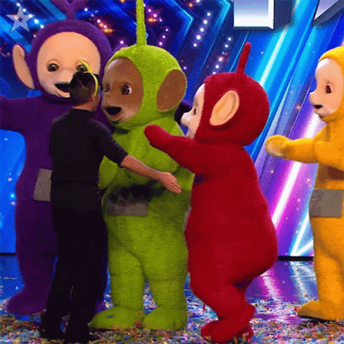 Group Hug Teletubbies GIF