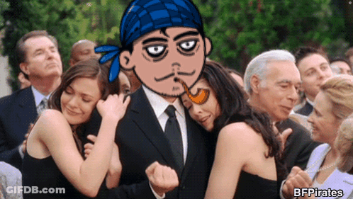 Group Hugging Man With Blue Bandana BFF Pirates GIF