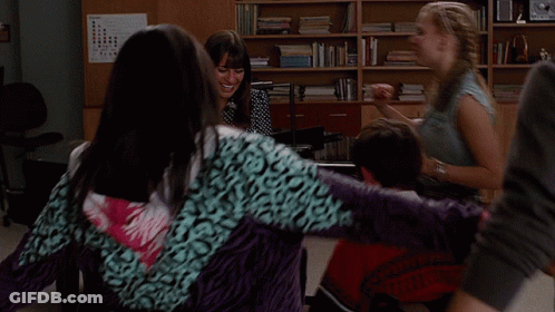 Group Hugging One In Zebra Print Shirt GIF