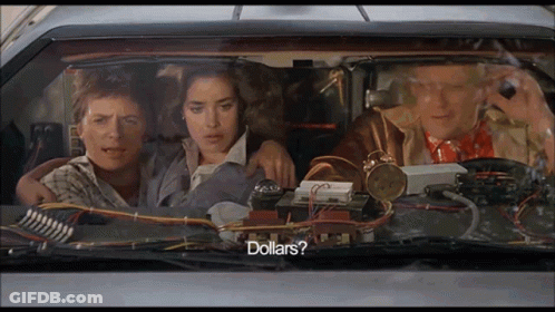 Group In Car With Dollars On Screen GIF
