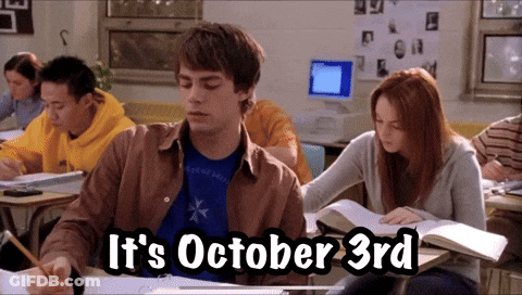 Group In Classroom Saying It's October 3Rd GIF