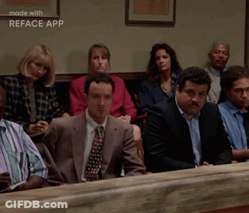 Group In Courtroom Made With Reface App GIF