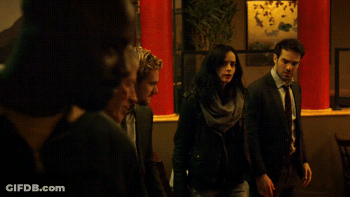Group In Dark Room One Wearing Reebok Sweatshirt GIF