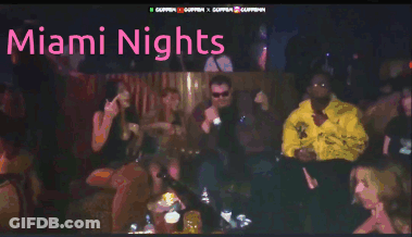 Group In Dark Room Saying Miami Nights GIF