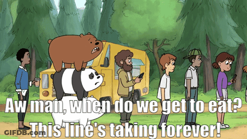 Group In Front Of Food Truck Saying Aw Man GIF