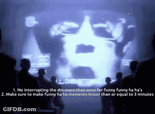 Group In Front Of No Interrupting The DM Screen GIF