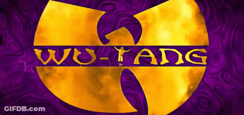 Group In Front Of Wu-Tang Clan Sign GIF