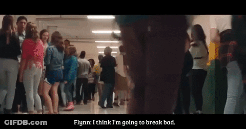 Group In Hallway Saying Flynn I Think I'm Going To Break Bad GIF