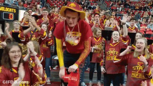 Group In Iowa State Pep Shirts GIF