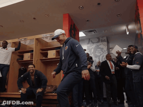 Group In Locker Room With NFL Hoodie GIF