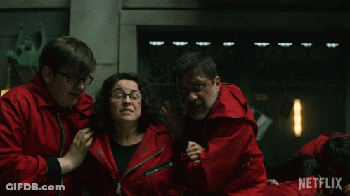 Group In Red Jackets Netflix GIF