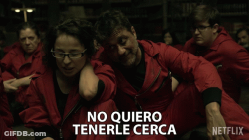 Group In Red Jumpsuits No Quiero Tenerle Cerca GIF