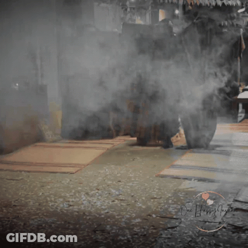 Group In Room With Smoke Saying One Happy Journey GIF