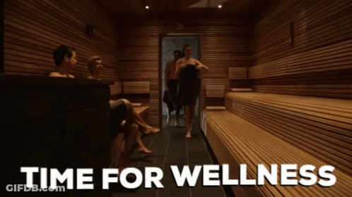 Group In Sauna Time For Wellness GIF