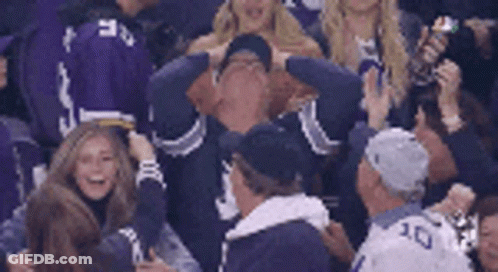 Group In Stadium Watching Game With Number 30 Jersey GIF