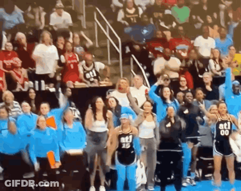Group In Stadium Wearing ATL Shirts GIF