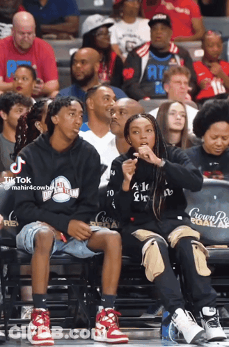 Group In Stadium With Atlanta Shirt GIF