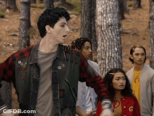 Group In Woods With Plaid Shirt Letter P GIF