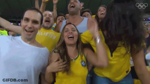 Group In Yellow Hollister Shirts GIF