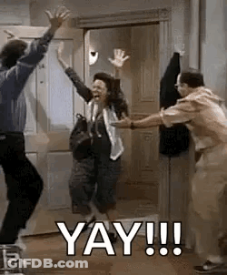 Group Jumping With Hands In Air GIF