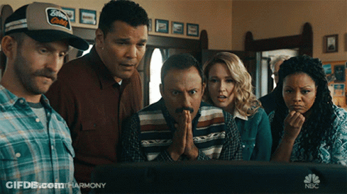 Group Looking At Computer Screen With NBC Logo GIF