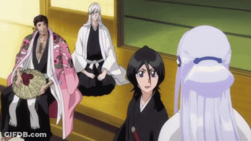 Group Of Anime Characters Including Girl With White Hair GIF