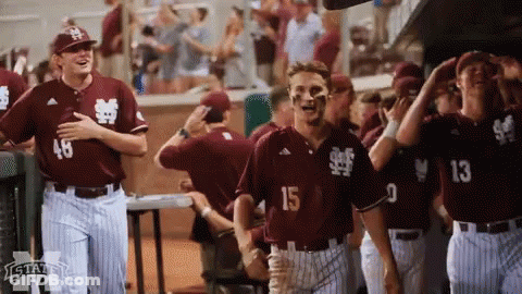 Group Of Baseball Players With Number 15 GIF