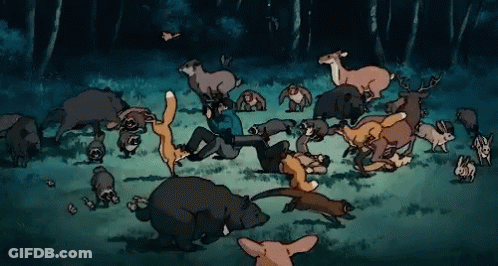 Group Of Bear And Fox GIF