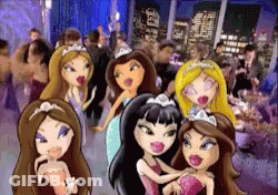 Group Of Bratz Dolls Standing GIF