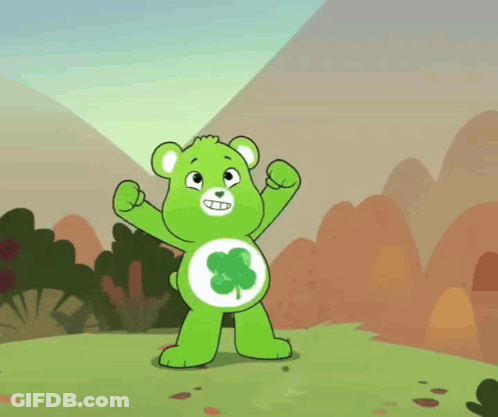 Group Of Care Bears Standing In A Line GIF