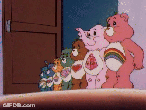 Group Of Care Bears Standing Together GIF