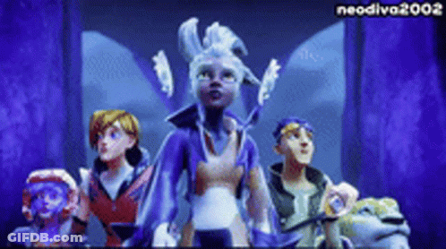 Group Of Cartoon Characters 2002 GIF