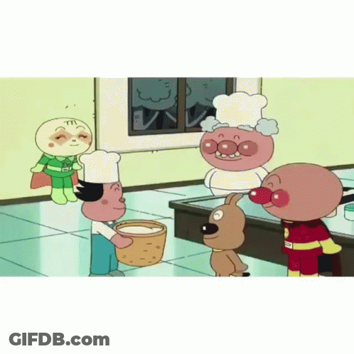 Group Of Cartoon Characters In Kitchen GIF