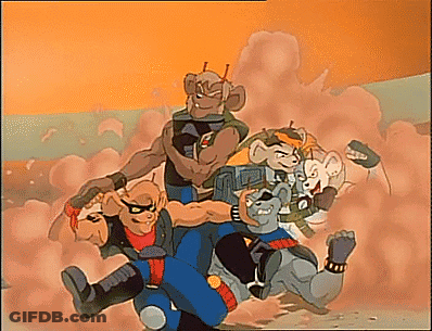 Group Of Cartoon Characters In Pile Of Smoke GIF