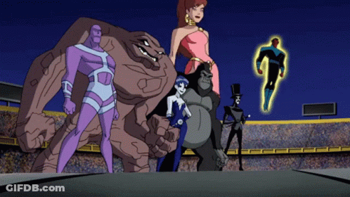 Group Of Cartoon Characters Including A Gorilla GIF